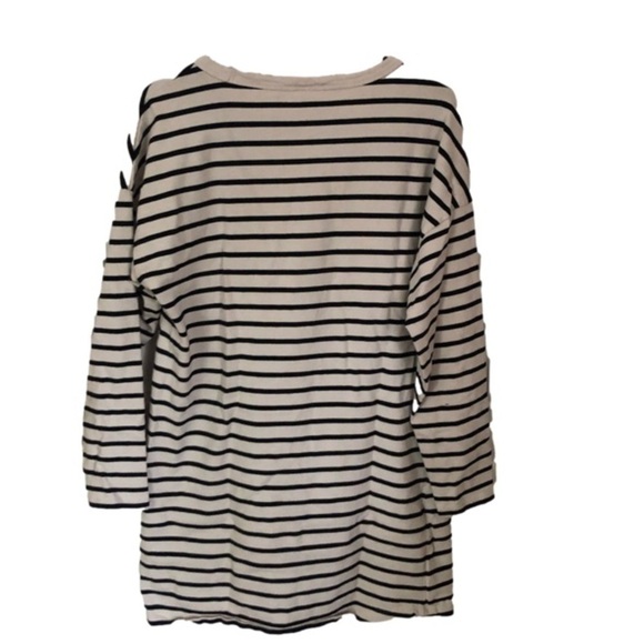 H&M Oversized Cotton Nautical Striped Long Sleeve Minidress Medium - Picture 6 of 6